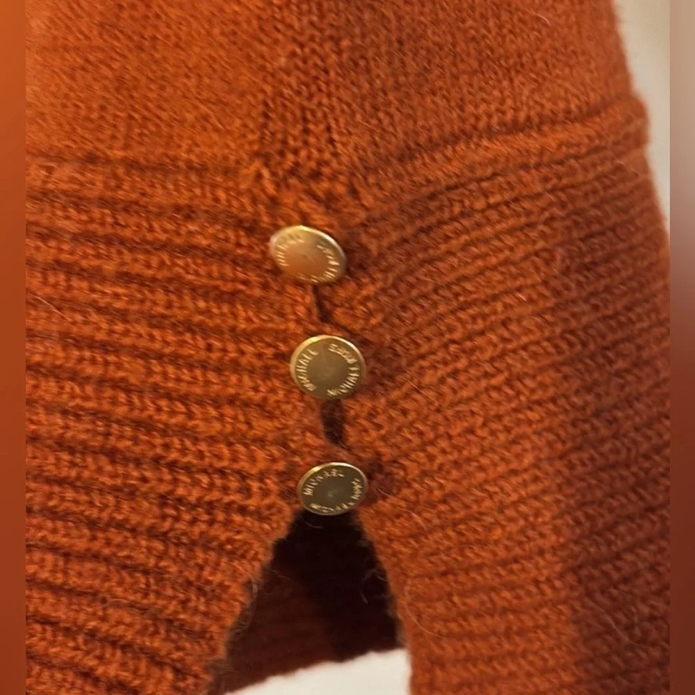 Michael Kors Burnt Orange Turtleneck Wool Alpaca Blend Knit Sweater Size S